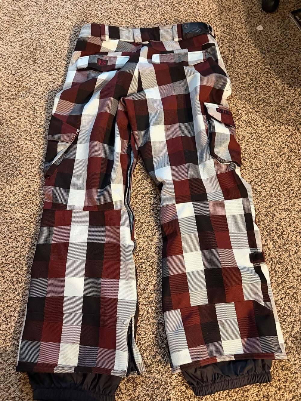 Burton Dryride Cargo Snowboard Pants Checkerboard Plaid
